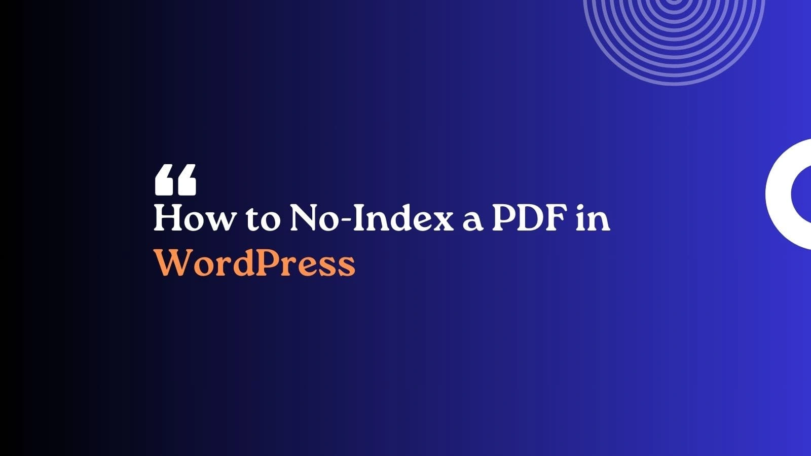 How to No-Index a PDF in WordPress
