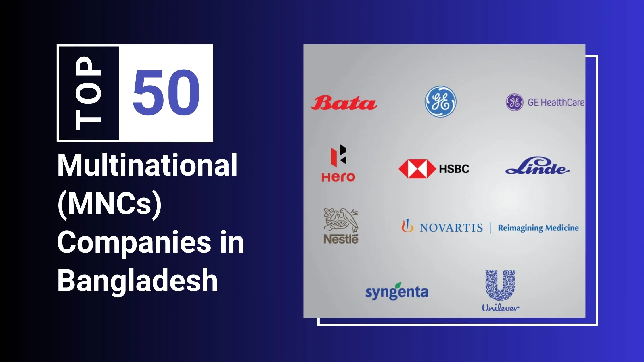 50 Multinational (MNCs) Companies in Bangladesh 